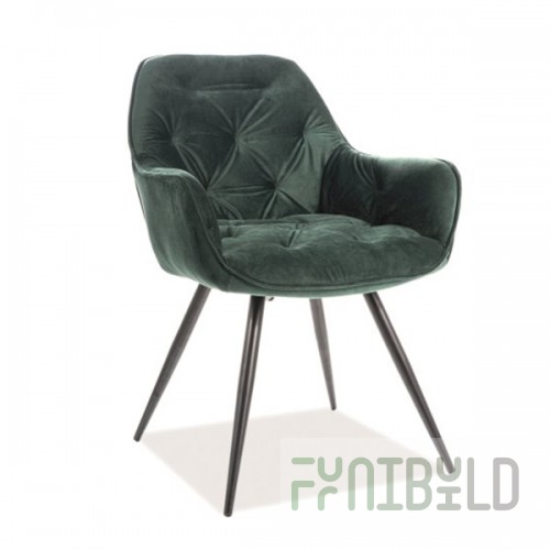 Signal cherry velvet chair, green
