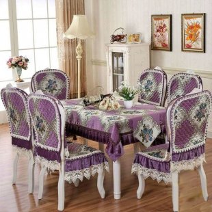 Table and chair set, jacquard, purple