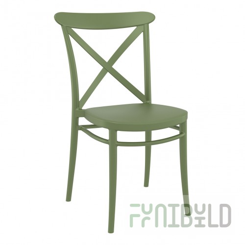 Plastic chair Cross, olive