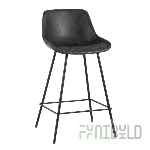 TEXAS semi-bar stool eco-leather gray