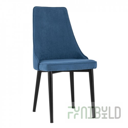 Chair Largo velour matte dark blue