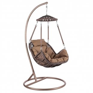 Misi Brown hanging chair made of artificial rattan