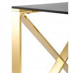 Coffee table 55*55 Cross gold glass smoke