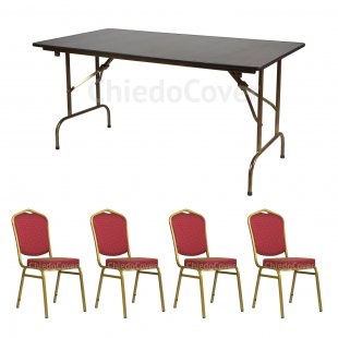 Dining group table Leader 1, 4 chairs Hit 20mm