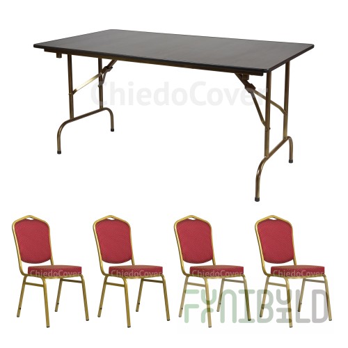 Dining group table Leader 1, 4 chairs Hit 20mm