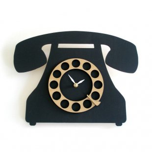 Wall clock Rotary telephone