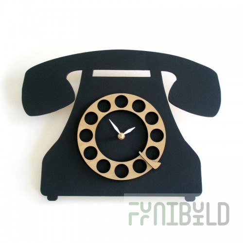 Wall clock Rotary telephone