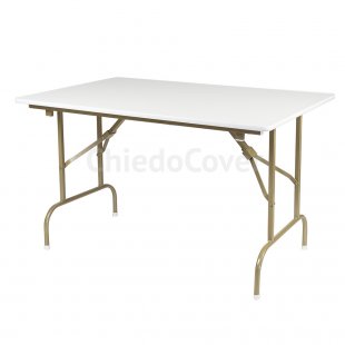 Table Leader 1, white, frame - champagne