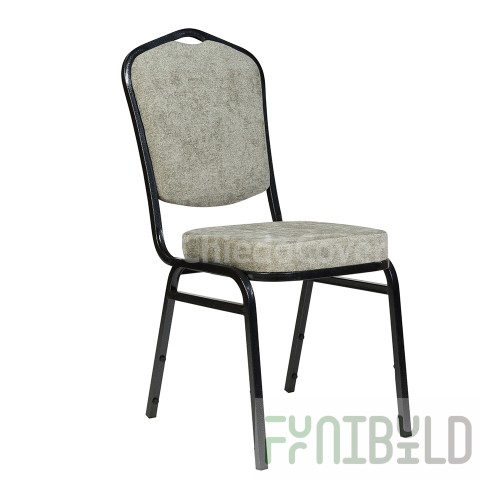 Chair Hit 20mm - antique silver, grey velour