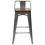 Tolix Soft Half Bar Stool Silver