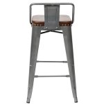 Tolix Soft Half Bar Stool Silver