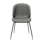 Turin chair, grey eco-leather, black legs