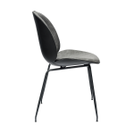 Turin chair, grey eco-leather, black legs