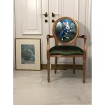 Chair with armrests Bianca, white rabbit