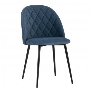 Chair Marcel microvelour dark blue