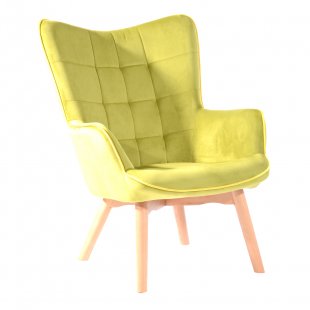 Armchair Mango, velveteen, olive
