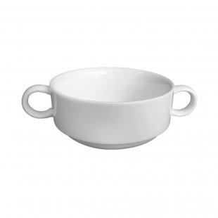 Soup bowl 300 ml with handles Royal White 6, 48