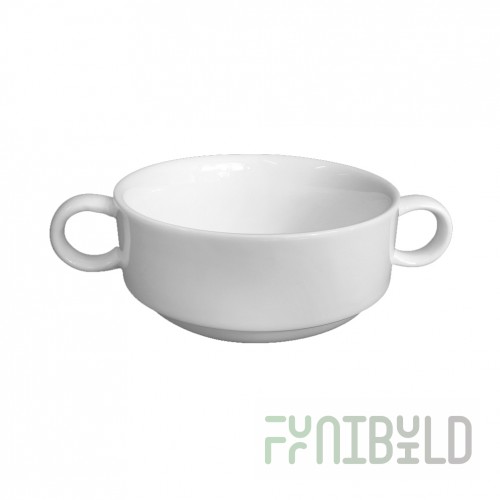 Soup bowl 300 ml with handles Royal White 6, 48