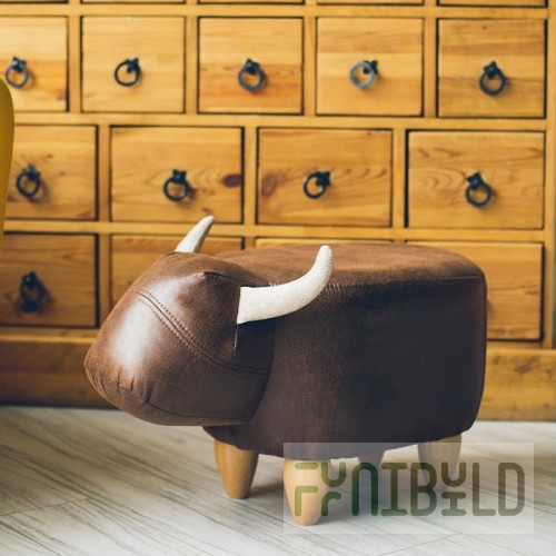 Pouf Bychok, brown, without box and lid