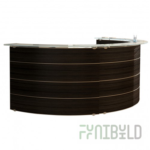 Radius reception desk black Modest