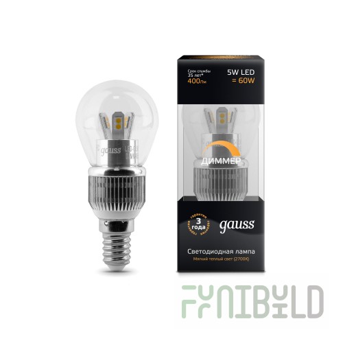 Lamp (LED) LED Gauss 5W 2700K Filament Globe OPAL