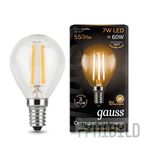 Lamp (LED) LED Gauss 7W 2700K Filament Globe