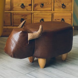 Pouf Bychok, brown gloss, without box and lid