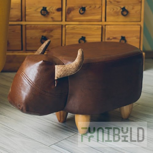 Pouf Bychok, brown gloss, without box and lid