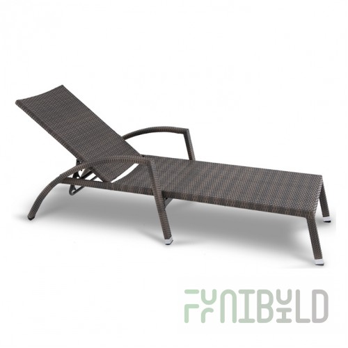 Wicker chaise longue Parma