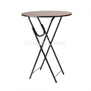 Table Leader 9, D80cm, walnut, black