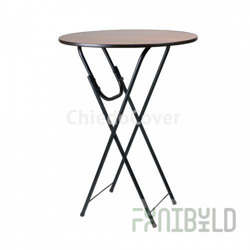 Table Leader 9, D80cm, walnut, black
