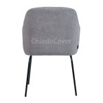 Tulip chair, grey velour, metal legs