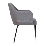 Tulip chair, grey velour, metal legs