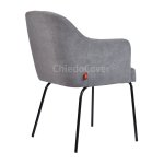 Tulip chair, grey velour, metal legs