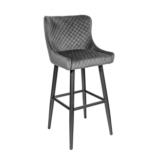 Bar stool Stitch, grey velvet
