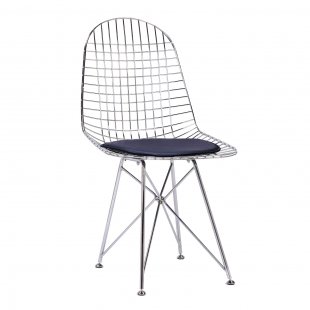 Dining chair Eiffel chrome, with black cushion