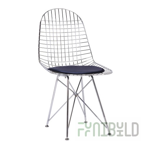Dining chair Eiffel chrome, with black cushion