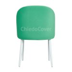Tony chair, aquamarine/white velvet, white legs