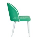Tony chair, aquamarine/white velvet, white legs