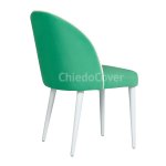 Tony chair, aquamarine/white velvet, white legs