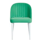 Tony chair, aquamarine/white velvet, white legs