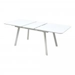 Table Aruba 140 white glossy glass