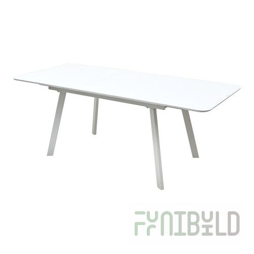 Table Aruba 140 white glossy glass