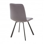 Chair Saxon, velour, grey