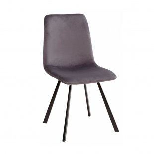 Chair Saxon, velour, grey