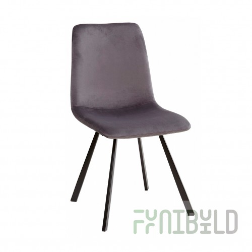 Chair Saxon, velour, grey