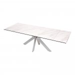 Table Belluno 160 white marble matte