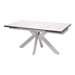 Table Belluno 160 white marble matte