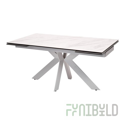 Table Belluno 160 white marble matte