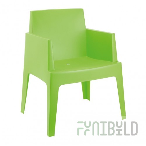 Plastic armchair Box, green